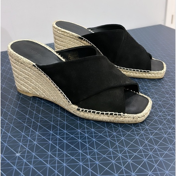 Vince Gaelan Square Toe  Crisscross Espadrille Wedge Sandals - Picture 3 of 9